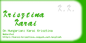 krisztina karai business card